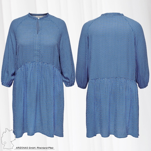 Gemustertes Langarm Blusen Kleid Plus Size �bergr��en Knielang CARELVIRO