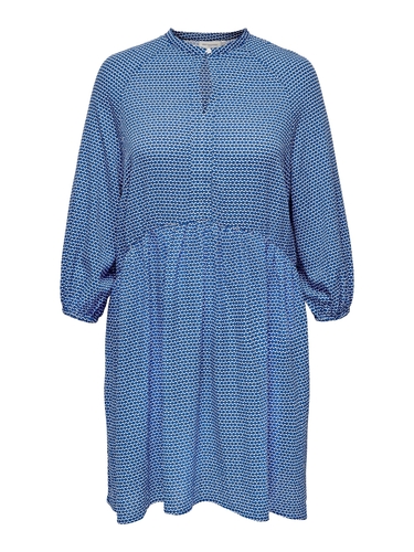 Gemustertes Langarm Blusen Kleid Plus Size �bergr��en Knielang CARELVIRO 