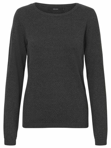 Eleganter Feinstrick Sweater Struktur Longsleeve VMCARE Pullover 