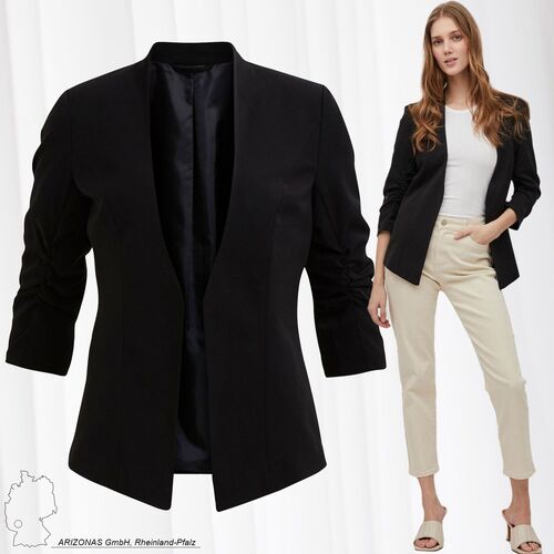 3/4 �rmel Blazer D�nne Jacke mit Schulterpolster Business Basic VIHER