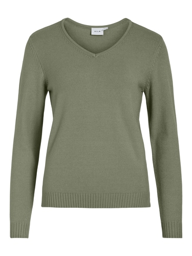 D�nner Strickpullover Knitted Basic Stretch Sweater Langarm V-Neck VIRIL 