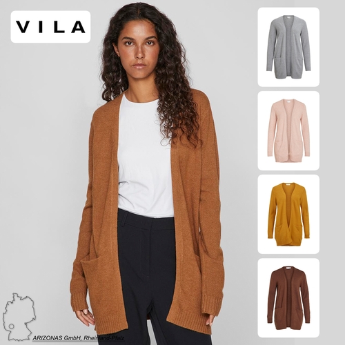Basic Cardigan Stretch Cozy Knit Feinstrick Jacke mit Taschen VIRIL