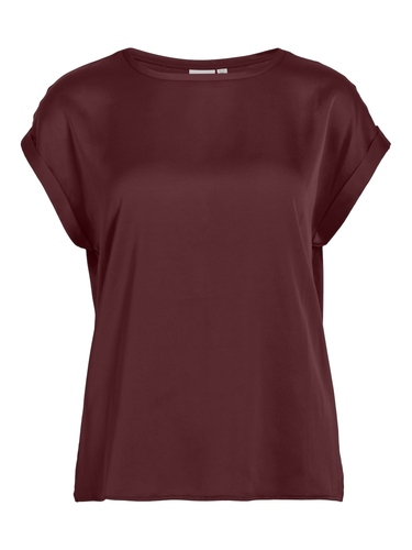 Satin Blusen T-Shirt Kurzarm Basic Gl�nzendes Oberteil VIELLETTE 
