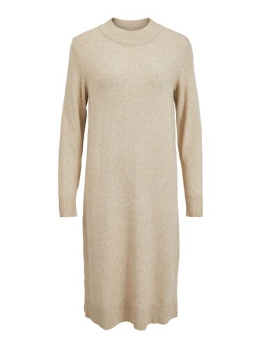 Langarm Midi Strickkleid Loose Fit Pullover Dress Shirt Knielang VIRIL 