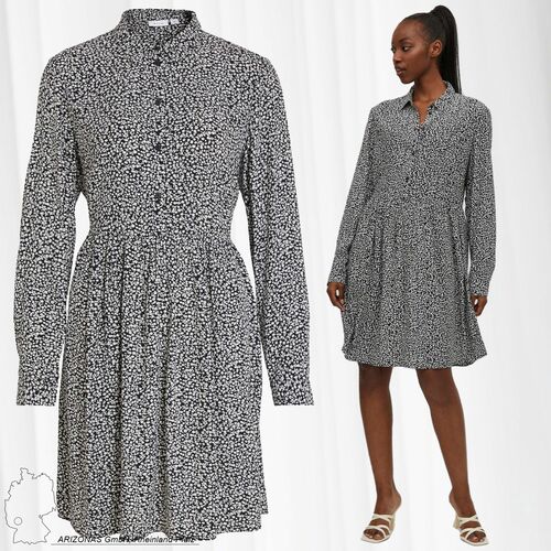 Langarm Kleid Gebl�mtes Print Mini Dress Tunika Knielang VIFINI