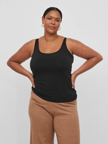 Langes Tank Top Plus Size �bergr��en �rmelloses Basic Shirt VIJENNI 