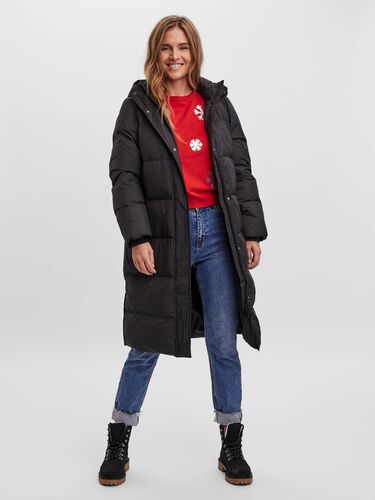 Lange Puffer Jacke Winter Stepp Mantel Parka mit Kapuze VMERICAHOLLY 