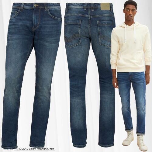 Tom Tailor Regular Slim Fit Jeans Basic Stone Wash Five-Pocket Stretch Hose JOSH