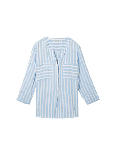 Tom Tailor Gestreifte 3/4 Arm Bluse V-Ausschnitt Business Tunika Top NEU 