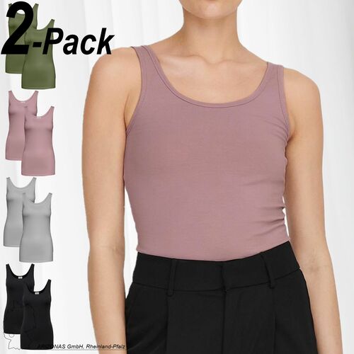 Tank Top 2-er St�ck Pack �rmelloses Shirt Basic Set JDYAVA