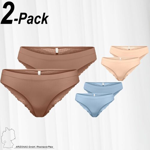 Spitzen Slips 2-er Pack String Unterhosen Brazilian Tanga ONLCAROLINE