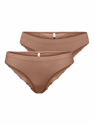 Spitzen Slips 2-er Pack String Unterhosen Brazilian Tanga ONLCAROLINE 