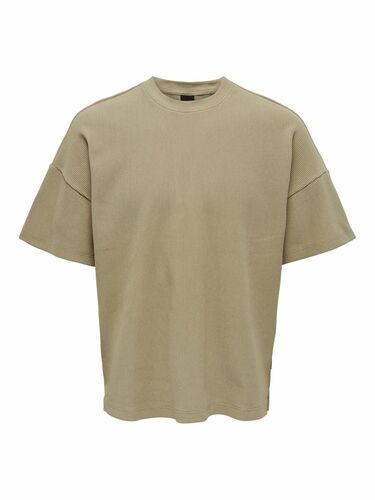 Einfarbiges Rundhals T-Shirt Weites Kurzarm Shirt Basic ONSBERKELEY 