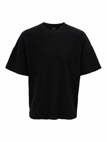 Einfarbiges Rundhals T-Shirt Weites Kurzarm Shirt Basic ONSBERKELEY 
