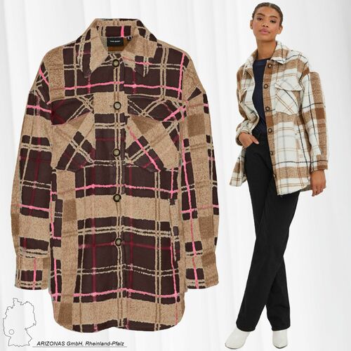 Hemd Jacke �bergangs Plaid Shacket Kariert mit Knopfleiste VMLESLIE