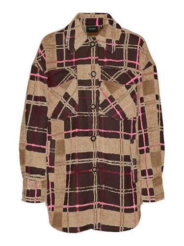 Hemd Jacke �bergangs Plaid Shacket Kariert mit Knopfleiste VMLESLIE 