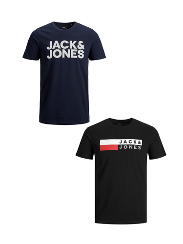 Jack & Jones 2er Pack T-Shirt Plus Size Rundhals Kurzarm Shirt �bergr��en  