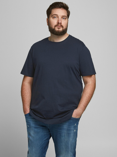 Jack & Jones Basic T-Shirt Plus Size Rundhals Kurzarm Shirt �bergr��en JJENOA 