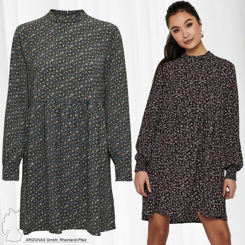 Langarm Kleid Gebl�mtes Print Mini Volant Dress JDYPIPER