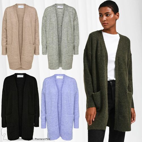Casual SLFLULU Strickjacke Knitted Damen Westen bestellen Cardigan Coat | Jacken, & Open SELECTED Lange Stretch Mäntel direkt Taschen mit