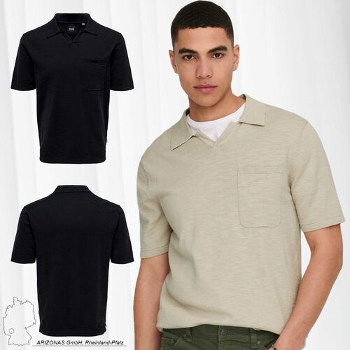 Einfarbiges Polo Hemd aus Baumwolle Kurzarm Shirt ONSACE