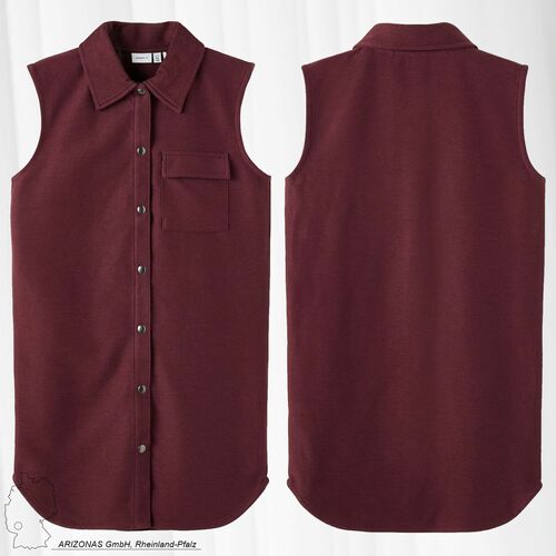 Lange Weste Jersey mit Brusttasche Knopfleiste & Hemdkragen NKFOLONG