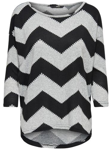 Lockeres Print 3/4 Arm Shirt Rundhals Muster Pullover Oberteil ONLELCOS  