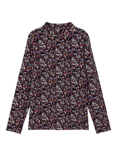 D�nnes Langarm Shirt High Neck Jersey Oberteil Blumen Print NKFOLIBER 
