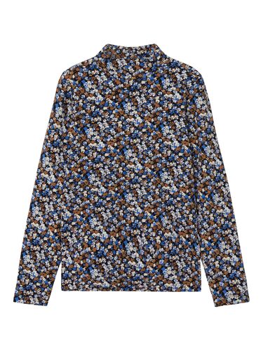 D�nnes Langarm Shirt High Neck Jersey Oberteil Blumen Print NKFOLIBER 