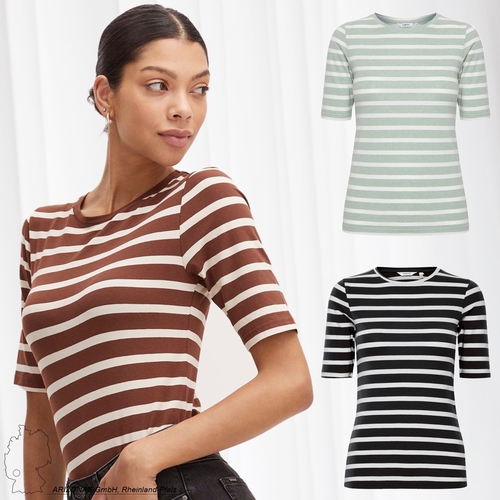 Gestreiftes Halbarm T-Shirt BYPAMILA