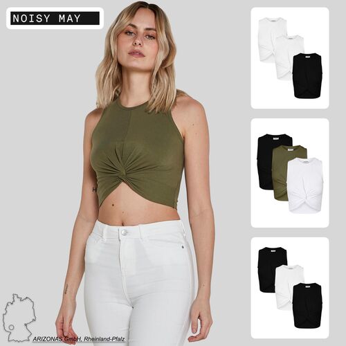 3er Set Crop Top mit Knoten-Detail NMTWIGGI