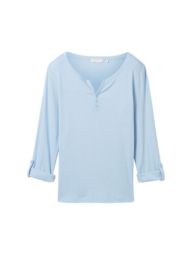 Tom Tailor Gestreiftes Langarm Shirt mit Henley 