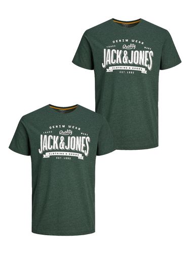 Jack & Jones 2-er Set T-Shirt Rundhals Logo Print Shirt 