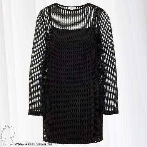 2-Lagiges Langarm Mesh Kleid DRESS