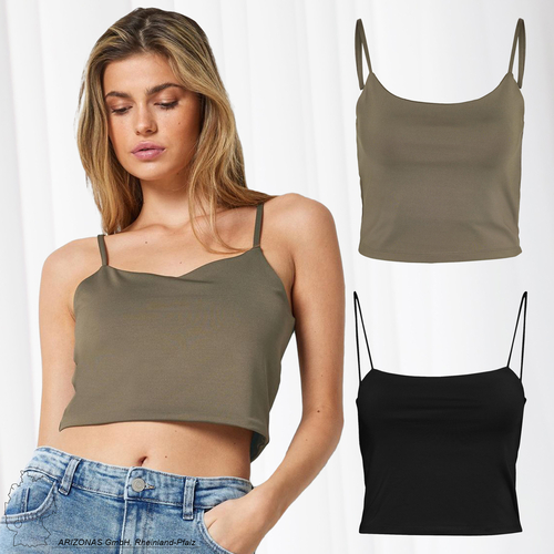 Einfarbiges Crop Top mit Spaghettitr�gern NMTERESA