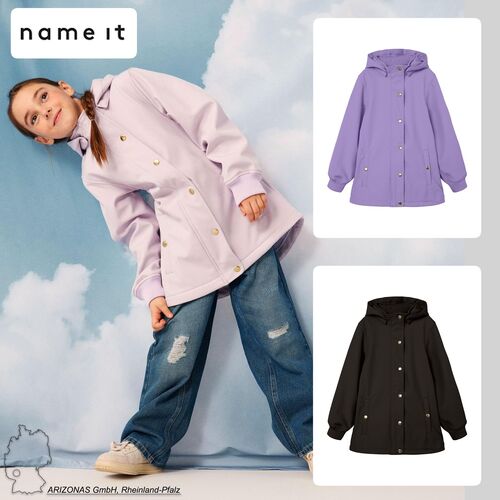 Legere Jacke mit Kapuze Softshell �bergangsjacke Gef�ttert NKFALFA 