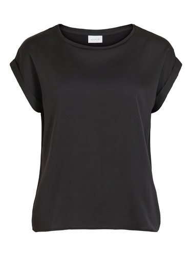 Satin Blusen T-Shirt Kurzarm Basic Gl�nzendes Oberteil VIELLETTE