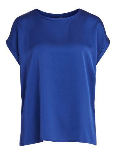 Satin Blusen T-Shirt Kurzarm Basic Gl�nzendes Oberteil VIELLETTE