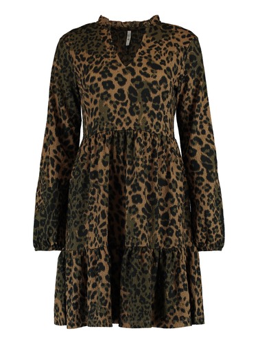 Kurzes Volantkleid Langarm Blumen Dress Mini Blusen Tunika Shirt ALBA 