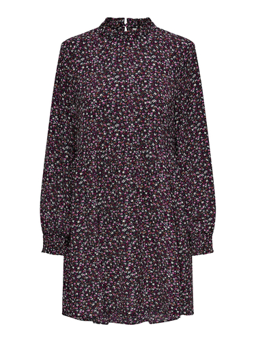 Langarm Kleid Gebl�mtes Print Mini Volant Dress JDYPIPER