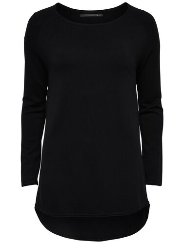 Langer Feinstrick Pullover Langarm Stretch Sweater Locker ONLALONA