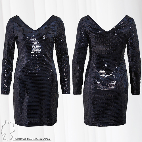 Pailletten Kleid Mini Gef�ttert VISADIE