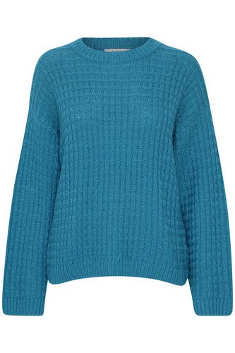 Gerippter Pullover Grobstrick Sweater mit Abgesetzten Schultern 