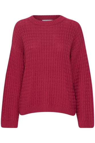 Gerippter Pullover Grobstrick Sweater mit Abgesetzten Schultern 