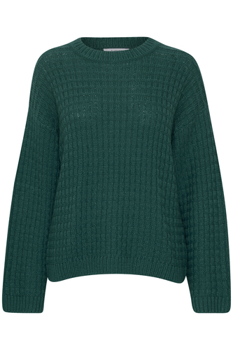 Gerippter Pullover Grobstrick Sweater mit Abgesetzten Schultern 