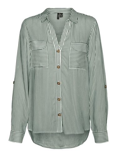 Hemd Bluse Leger mit Brusttaschen Regular 3/4 Arm Stretch Oberteil 