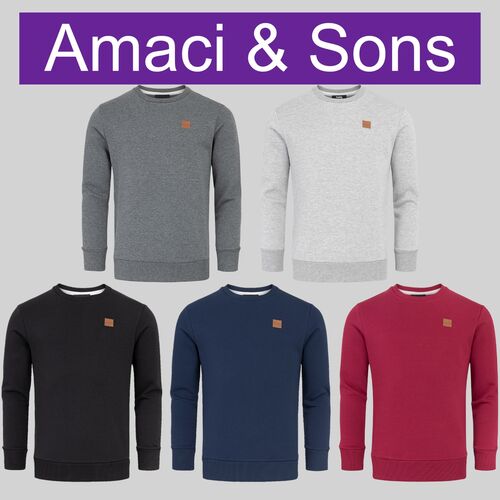 Herren Sweater Regular Fit Rundhals Longsleeve Pullover  A&S
