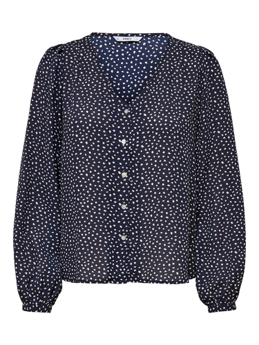 Langarm Bluse Print Muster V-Neck Business Tunika Top ONLSONJA 