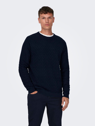 Design Strick Sweater Pullover mit Feinstrick Muster  