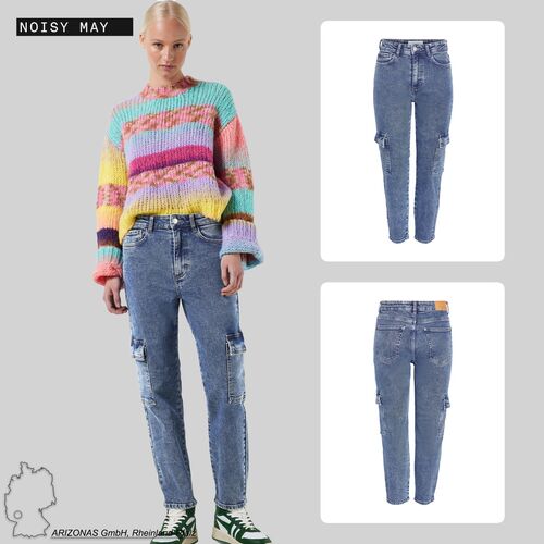 Cargo Jeans Hose Regular Fit Denim Pants